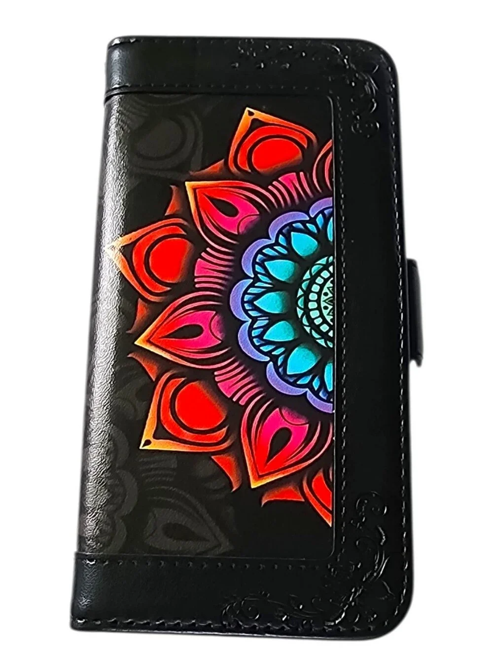 Sunmoon Rainbow Mandala Wallet Wristlet Case For iPhone 12 Pro